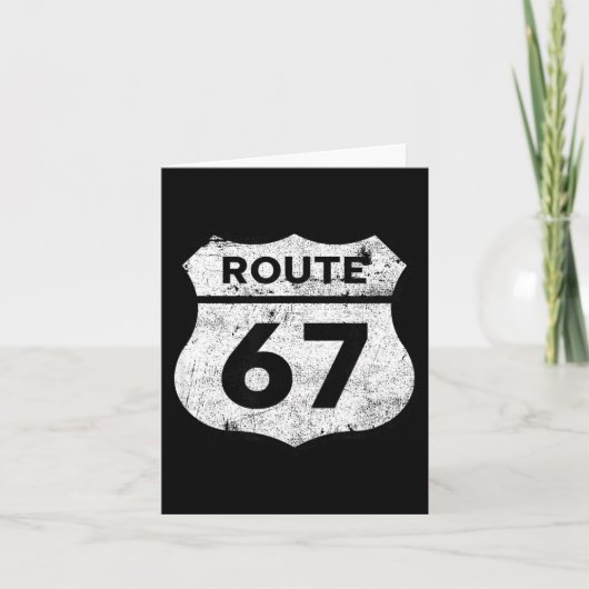Six Seven Funny Route 67 Road Sign 6 7 Meme Men Wo Kaart (Voorkant)