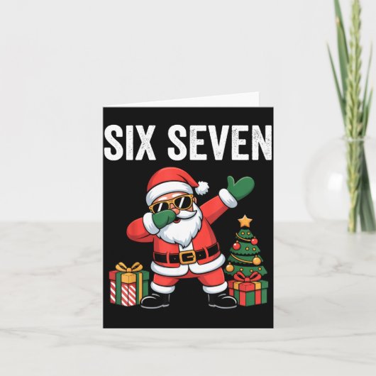 Six Seven Funny Santa Christmas 67 Meme  Kaart (Voorkant)