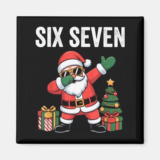 Six Seven Funny Santa Christmas 67 Meme  Magneet (Voorkant)