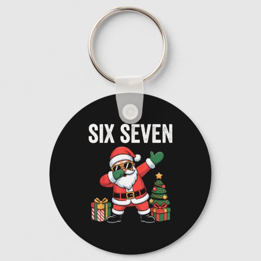 Six Seven Funny Santa Christmas 67 Meme  Sleutelhanger (Voorkant)