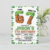 Six Seven Game Birthday Invitation. game Invite Kaart (Staand voorkant)