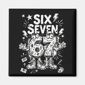 Six Seven Gen Alpha Brain Rot Meme Funny Viral Tre Magneet (Voorkant)