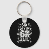 Six Seven Gen Alpha Brain Rot Meme Funny Viral Tre Sleutelhanger (Voorkant)