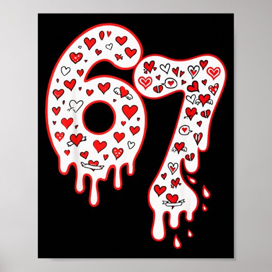 Six Seven Gen Alpha Ijs Drip Valentijnsdag Poster (Voorkant)