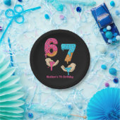 Six Seven Girl Birthday Paper Plate Papieren Bordje (Feest)