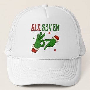 Six Seven Grinch Hand OK Gebaar Trendy Kerstmis Trucker Pet