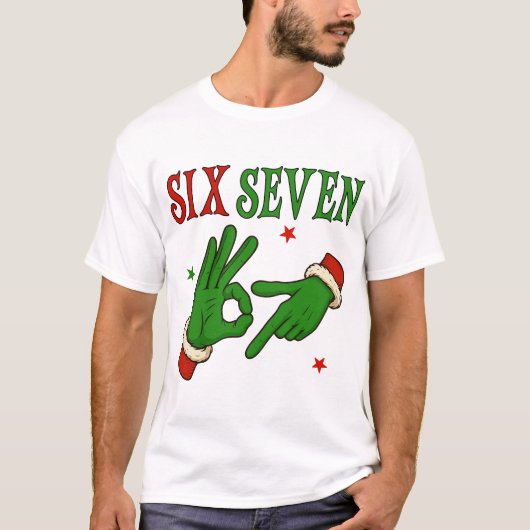 Six Seven Grinch Hand OK Sign Trendy Christmas  T-shirt (Voorkant)