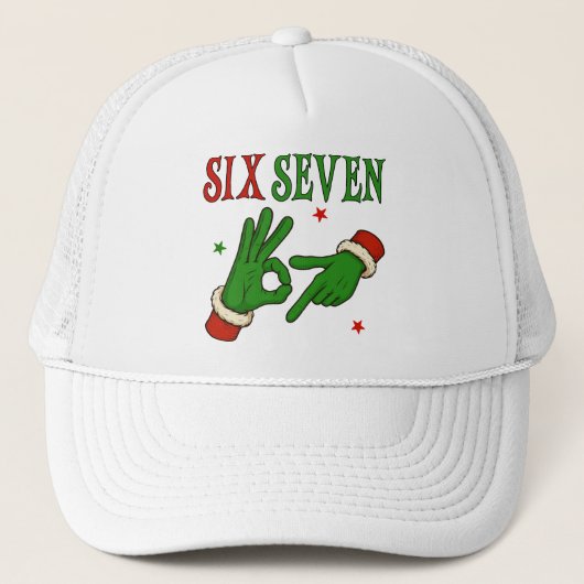 Six Seven Grinch Hand OK Sign Trendy Christmas  Trucker Pet (Voorkant)