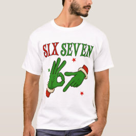 Six Seven Grinch Hand OK Teken Trendy Kerstmis  T-shirt