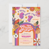Six Seven Groovy Hippie Birthday Party Kaart (Voorkant)