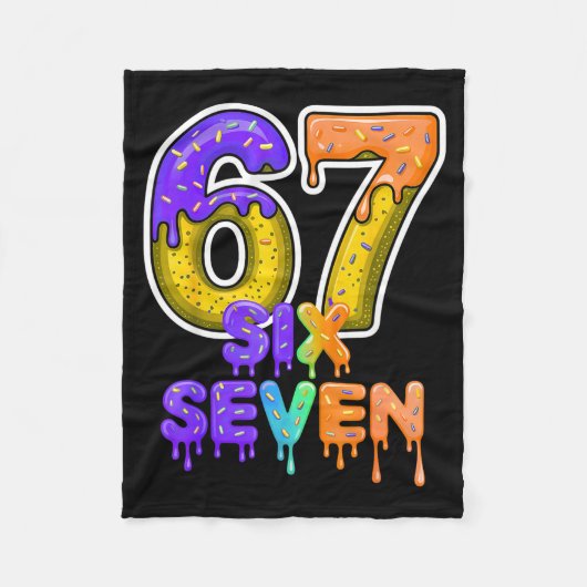 Six Seven Ice Cream Drip Gen Alpha Slang 6 7 Meme  Fleece Deken (Voorkant)