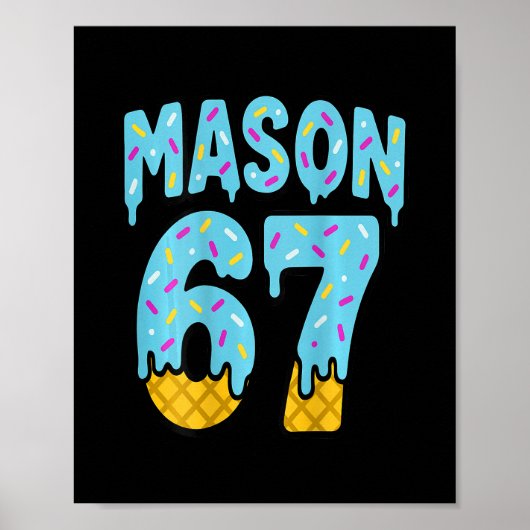 Six Seven Ice Cream Drip Mason 67 Meme Halloween ( Poster (Voorkant)