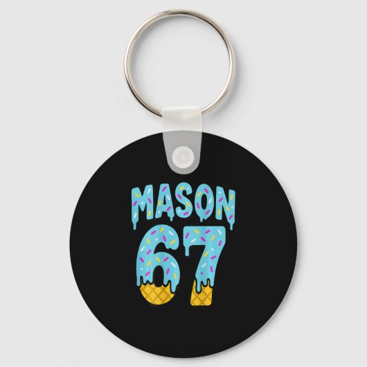 Six Seven Ice Cream Drip Mason 67 Meme Halloween ( Sleutelhanger (Voorkant)
