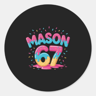 Six Seven Ice Cream Drip Sport 67 Fun Mason Meme S Ronde Sticker