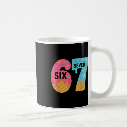 Six Seven Ijs Drip Cool Meme 67 Grappig Druppelend Koffiemok (Rechts)