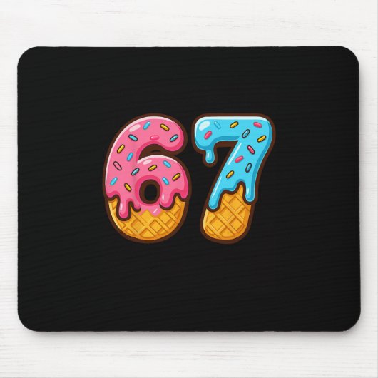 Six Seven Ijs Drip Cool Meme 67 Grappig Nummer Muismat (Voorkant)