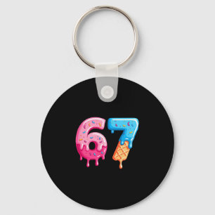 Six Seven Ijs Drip Cool Meme 67 Grappig Nummer Sleutelhanger