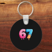 Six Seven Ijs Drip Cool Meme 67 Grappig Nummer Sleutelhanger (Voorkant)