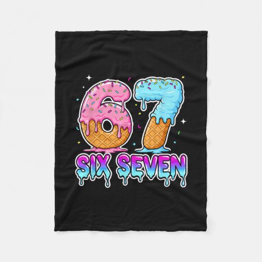 Six Seven Ijs Drip Cool Meme 67 Grappige Gen Al Fleece Deken (Voorkant)