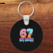 Six Seven Ijs Drip Cool Meme 67 Grappige Gen Al Sleutelhanger (Voorkant)