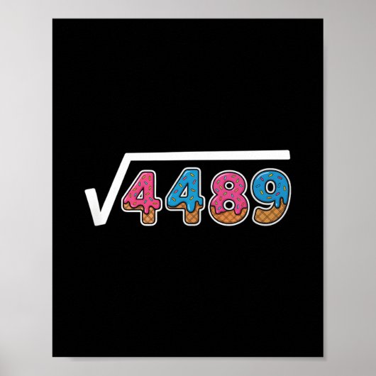 Six Seven Ijs Drip Cool Meme 67 Grappige Vierkant Poster (Voorkant)