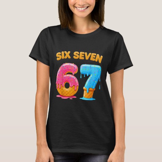 Six Seven Ijs Drip Gen Alpha Jargon 6 7 Trend T-shirt (Voorkant)