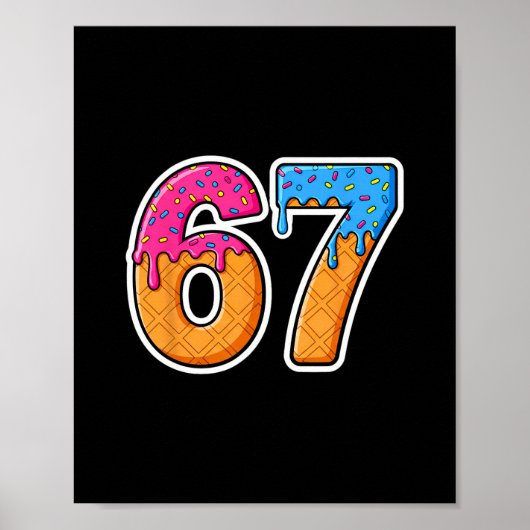 Six Seven Ijs Drip Gen Alpha Slang 6 7 Trend Poster (Voorkant)