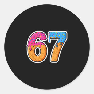 Six Seven Ijs Drip Gen Alpha Slang 6 7 Trend Ronde Sticker