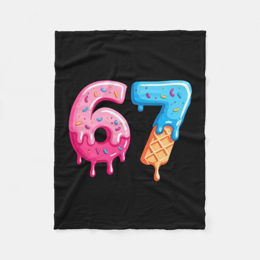 Six Seven Ijs Drip Lekker Meme 67 Grappig Nummer Fleece Deken (Voorkant)