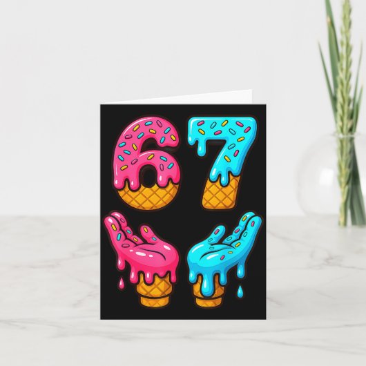 Six Seven Ijs Drip Meme 67 Grappige Gen Alpha S Kaart (Voorkant)