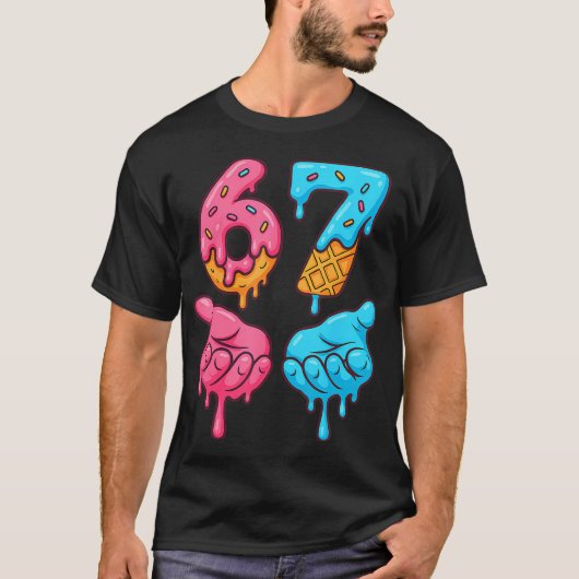 Six Seven Ijs Drip Meme 67 Grappige Gen Alpha S T-shirt (Voorkant)