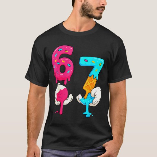 Six Seven Ijs Drip Meme 67 Grappige Gen Alpha S T-shirt (Voorkant)