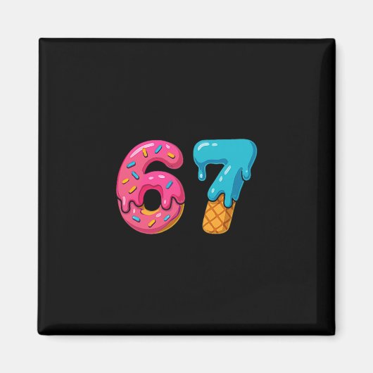 Six Seven Ijs Drip Meme 67 Sport Grappige Trend Magneet (Voorkant)