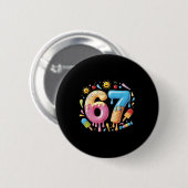 Six Seven IJsdruppel Cool Meme 67 Grappig Nummer Ronde Button 5,7 Cm (Voorkant /achterkant)
