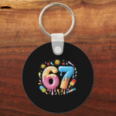 Six Seven IJsmachinedrip Cool Meme 67 Grappig Numm Sleutelhanger (Voorkant)