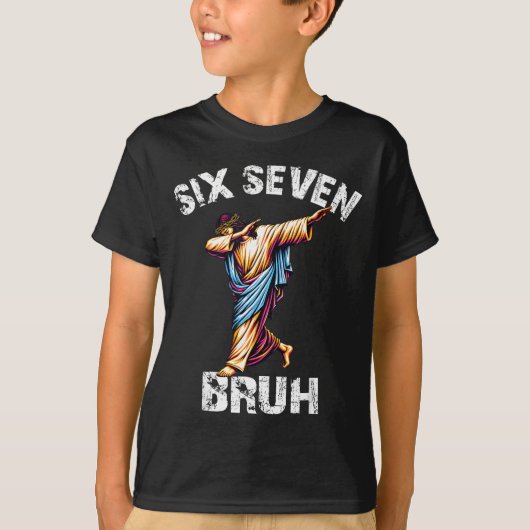 Six Seven Jesus Dabbing Christmas 6 7 Meme 67 Kids T-shirt (Voorkant)