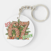 Six Seven Kerstmis Hersenrot Sleutelhanger (Achterkant)