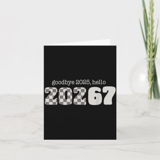 Six Seven Kids New Years Goodbye 2026 Hello 67 Num Kaart (Voorkant)