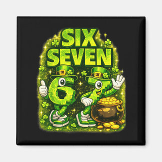 Six seven lucky shamrock 67 st patricks day boy magneet