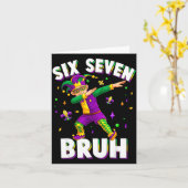 Six Seven Mardi Gras Jester 67 Meme Carnival 6 7 K Kaart (Gele Bloem)