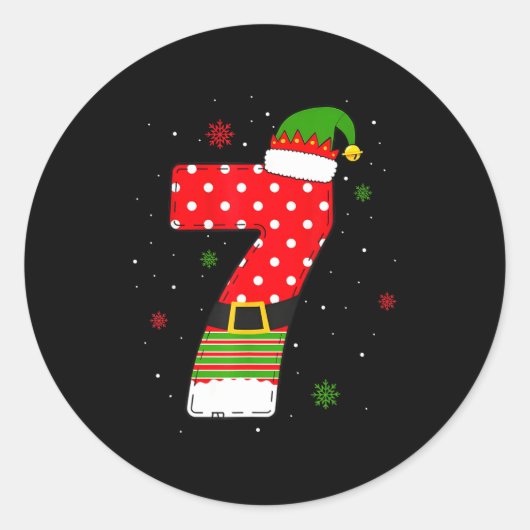 Six Seven Matching 67 Christmas Elf Hat Meme Gen A Ronde Sticker (Voorkant)