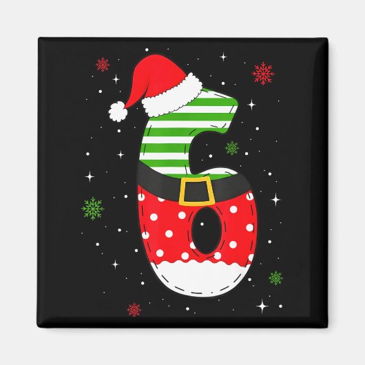 Six Seven Matching 67 Christmas Santa Hat Meme Gen Magneet (Voorkant)