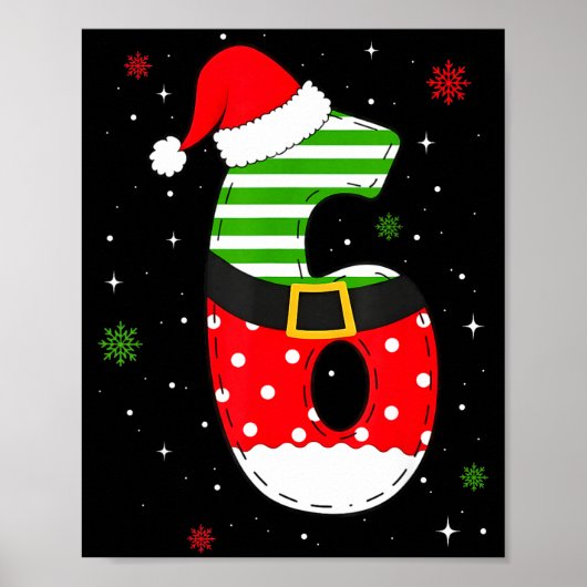 Six Seven Matching 67 Christmas Santa Hat Meme Gen Poster (Voorkant)