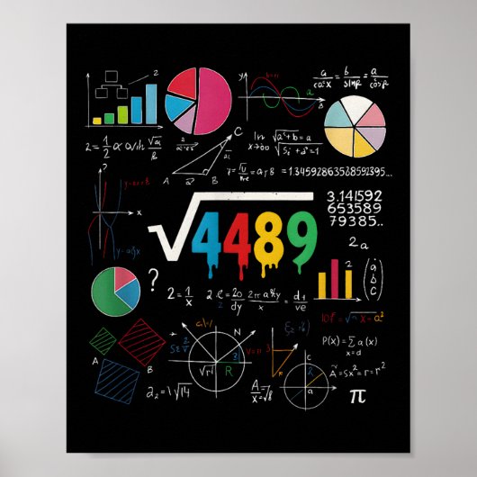 Six Seven Math Teacher 67 Meme Square Root 4489 Sl Poster (Voorkant)
