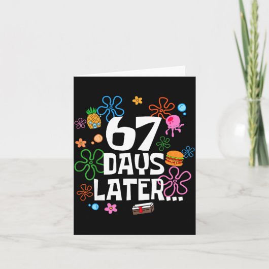 Six Seven Meme 67 Days Of School Later Funny Teach Kaart (Voorkant)