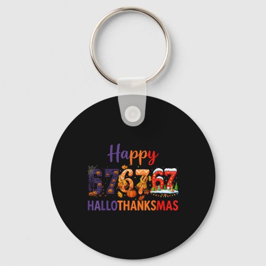 Six Seven Meme 67 Hallothanksmas Halloween Kerstmi Sleutelhanger (Voorkant)