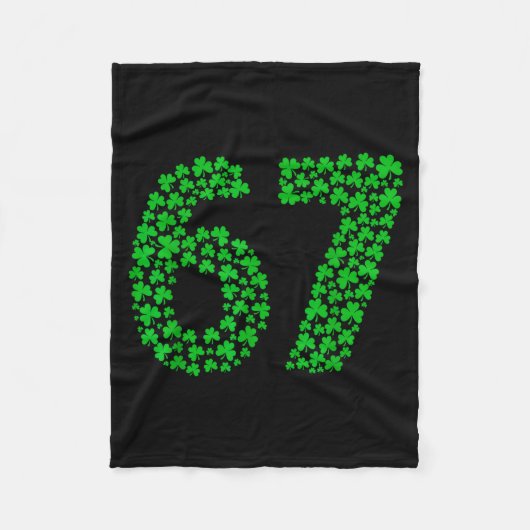 Six Seven Meme 67 St Patrick's Day Shamrocks Men W Fleece Deken (Voorkant)
