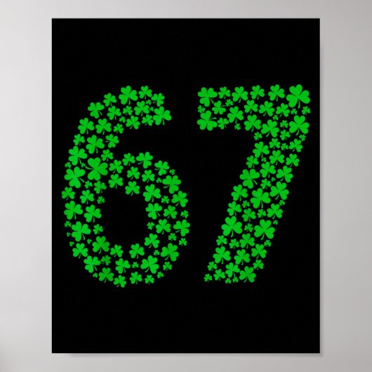 Six Seven Meme 67 St Patrick's Day Shamrocks Men W Poster (Voorkant)