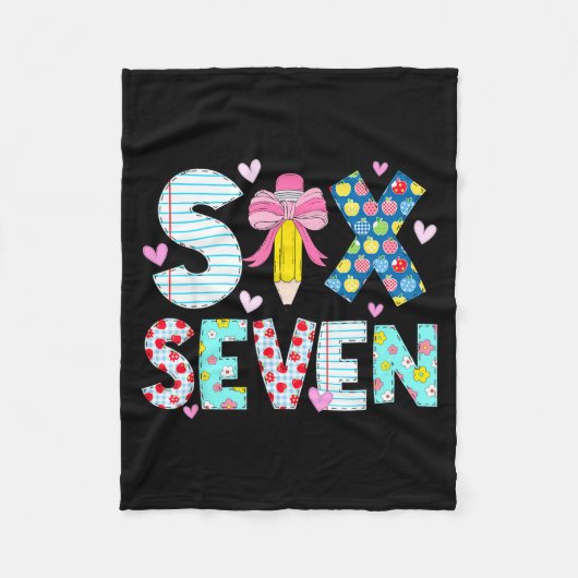 Six Seven Meme 67 Teacher Women Students Kids 6-7  Fleece Deken (Voorkant)