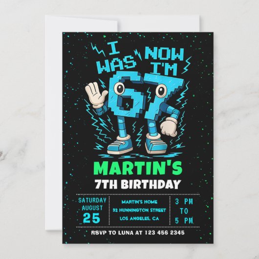 Six Seven Meme 6 7 Birthday Invitation Kaart (Voorkant)